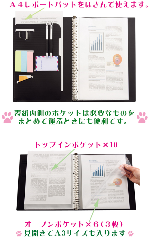 SMART FIT 2タイプポケット クリヤーブック交換式 A4 30穴