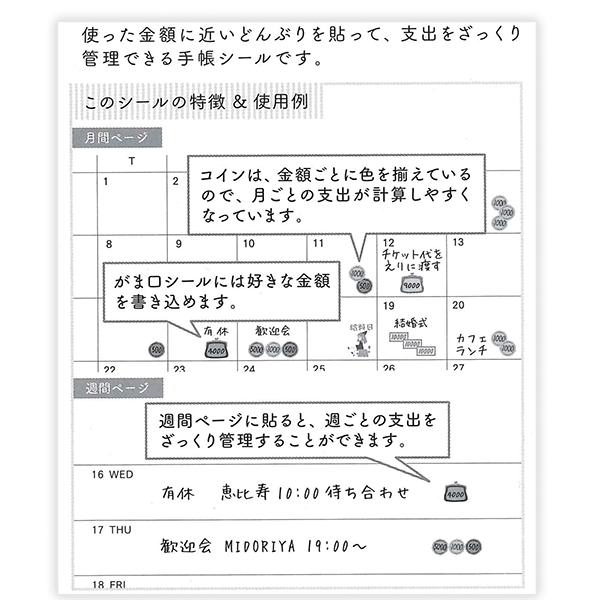 シール どんぶり勘定 コイン柄 82306006