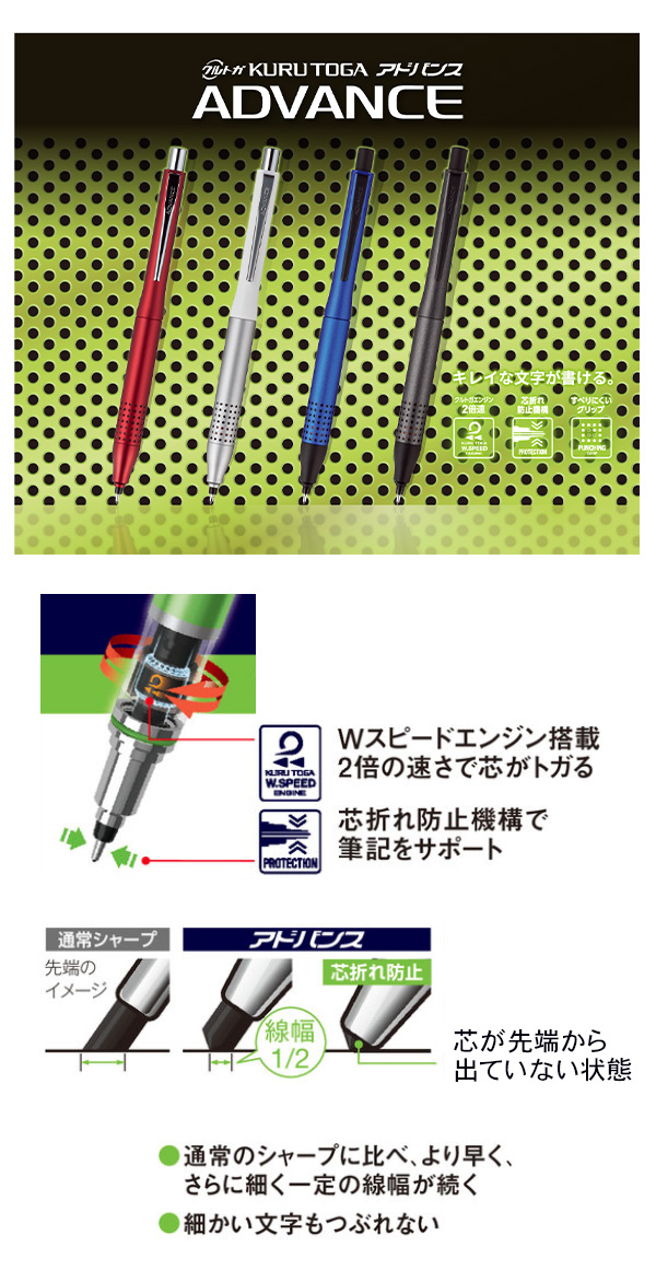 クルトガ アドバンス アップグレードモデル シャープ0.5mm ガンメタリック M5-1030 1P.43