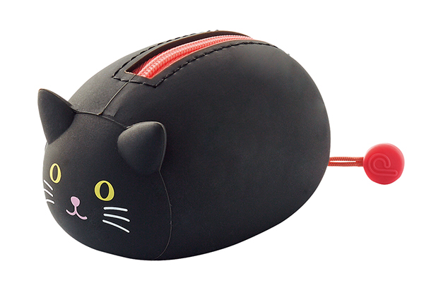 手のりサイズのかわいいミニポーチ PuniLabo 寝ころびポーチ A-7780-3 クロネコ